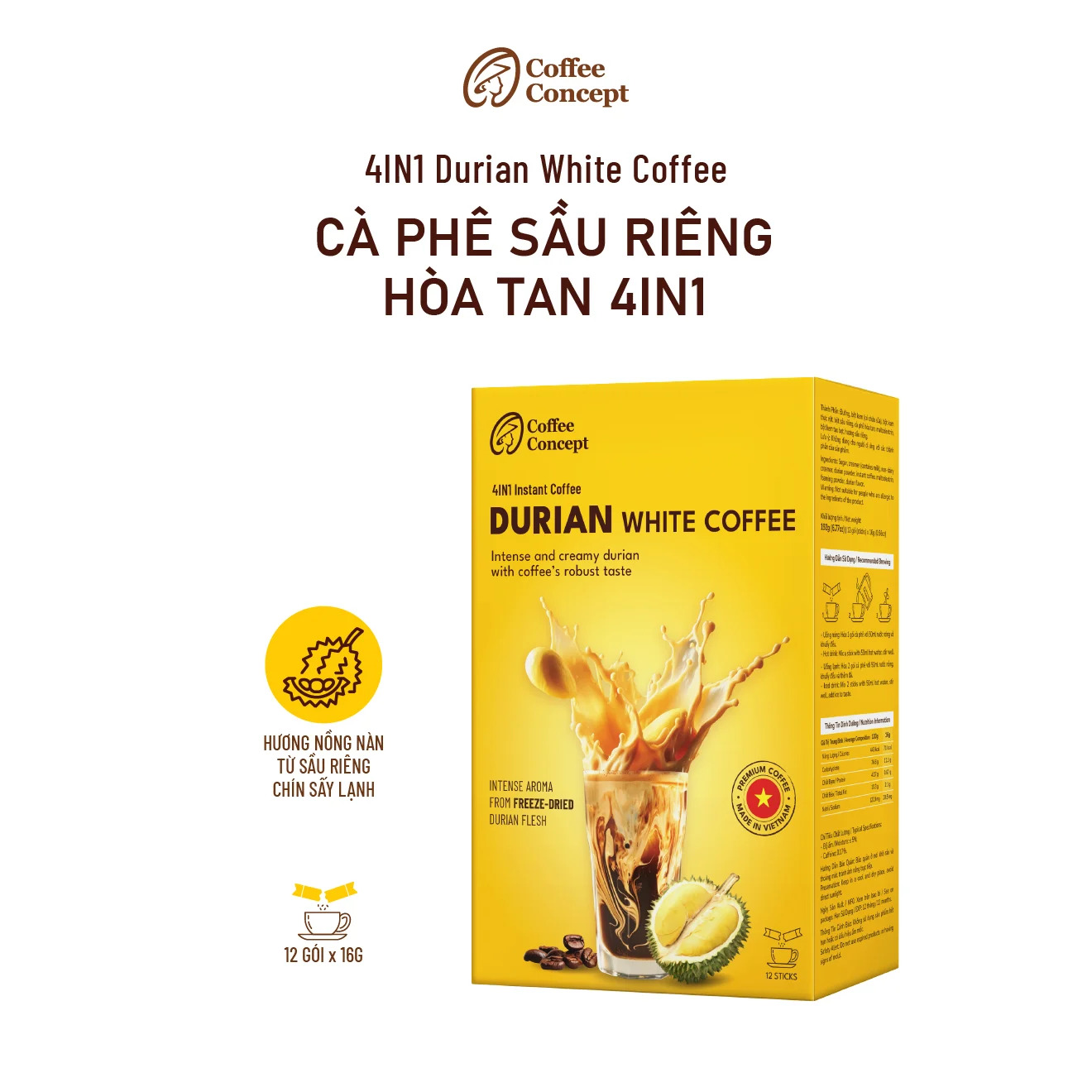Cà phê sầu riêng hòa tan