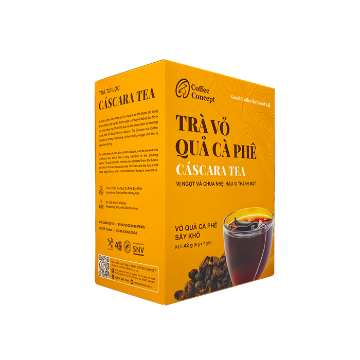 Trà túi lọc Cascara (hộp 7 gói x 6G) - Cà Phê Coffee Concept - Công Ty TNHH Coffee Concept