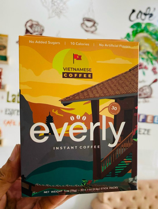 Cà phê đen sấy lạnh Everly hộp 30 gói