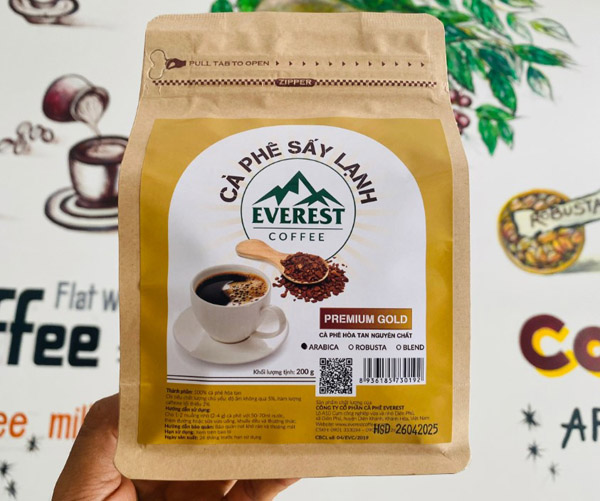 Cà phê sấy lạnh Premium Gold 100% Arabica túi 200g