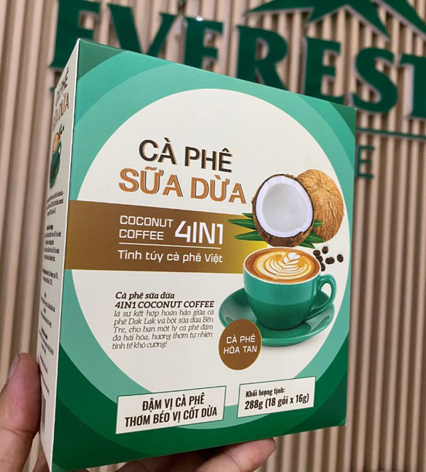 Cà phê sữa dừa 4in1 hộp 18 gói
