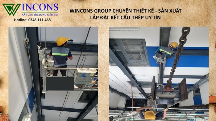 Lắp đặt kết cấu thép - Nhà Thép Tiền Chế Wincons - Công Ty TNHH Kiến Trúc Xây Dựng Wincons