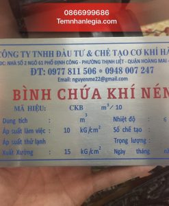 Tem inox ăn mòn - Tem Nhãn Kim Loại Lê Gia Phát - Công Ty TNHH Sản Xuất Và Dịch Vụ Lê Gia Phát