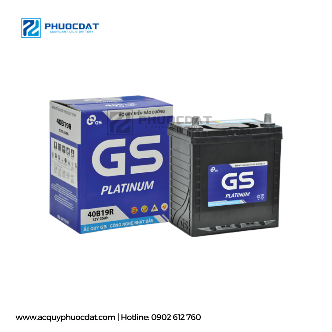 Ắc quy GS MF 40B19R 12V 35AH - ắc Quy Phước Đạt - Công Ty TNHH Dịch Vụ Thương Mại ắc Quy Phước Đạt
