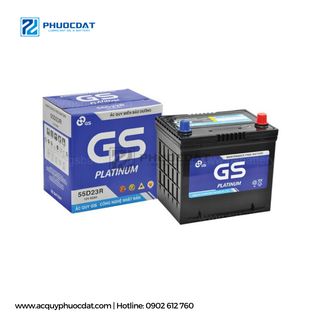 Ắc quy GS MF 55D23R 12V 60AH cọc nghịch - ắc Quy Phước Đạt - Công Ty TNHH Dịch Vụ Thương Mại ắc Quy Phước Đạt