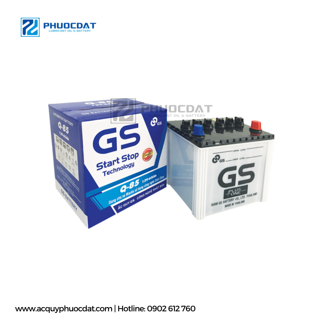 Ắc quy GS Q85 MF 12V 65AH - ắc Quy Phước Đạt - Công Ty TNHH Dịch Vụ Thương Mại ắc Quy Phước Đạt