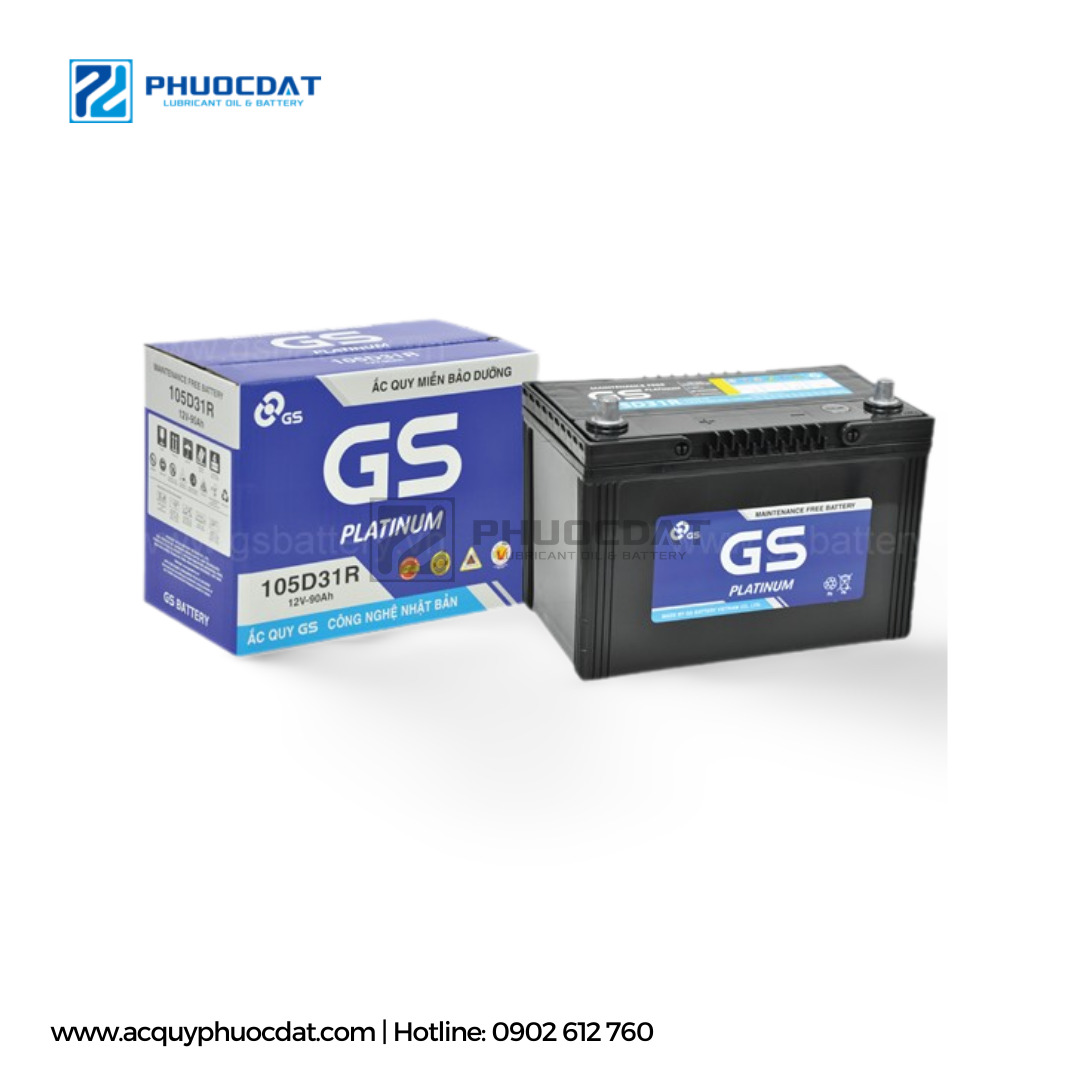 Ắc quy GS MF 105D31R 12V 90AH cọc nghịch - ắc Quy Phước Đạt - Công Ty TNHH Dịch Vụ Thương Mại ắc Quy Phước Đạt