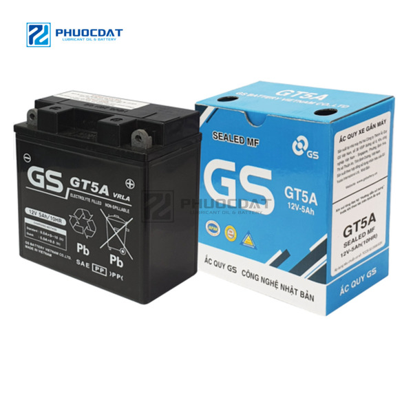 ắc quy xe máy GS GT5A 12V 5AH - ắc Quy Phước Đạt - Công Ty TNHH Dịch Vụ Thương Mại ắc Quy Phước Đạt