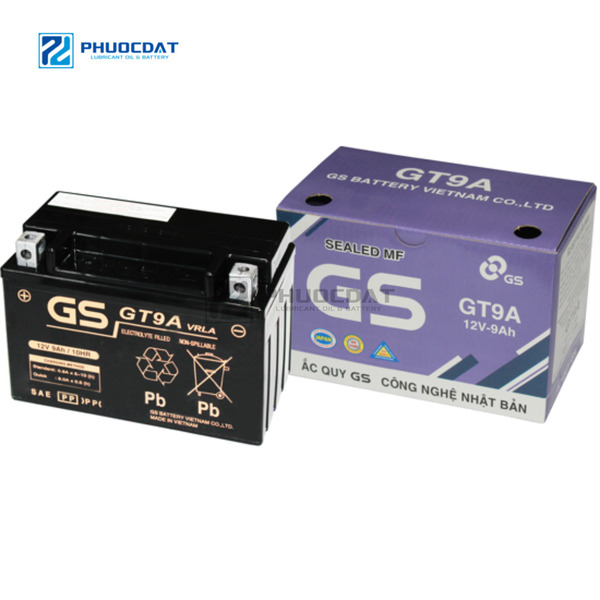 ắc quy xe máy GS GT9A 12V 9AH - ắc Quy Phước Đạt - Công Ty TNHH Dịch Vụ Thương Mại ắc Quy Phước Đạt