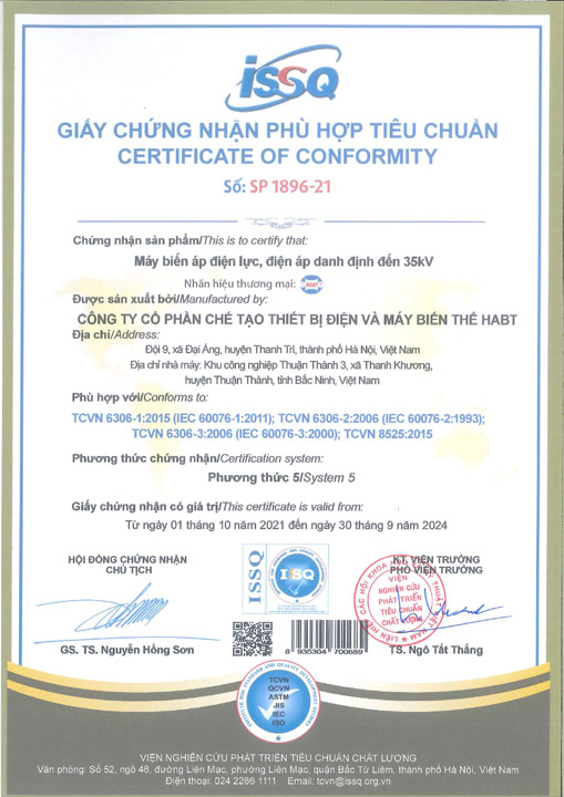 ISSQ - Chi Nhánh Công Ty Cổ Phần Chế Tạo Thiết Bị Điện Và Máy Biến Thế Habt