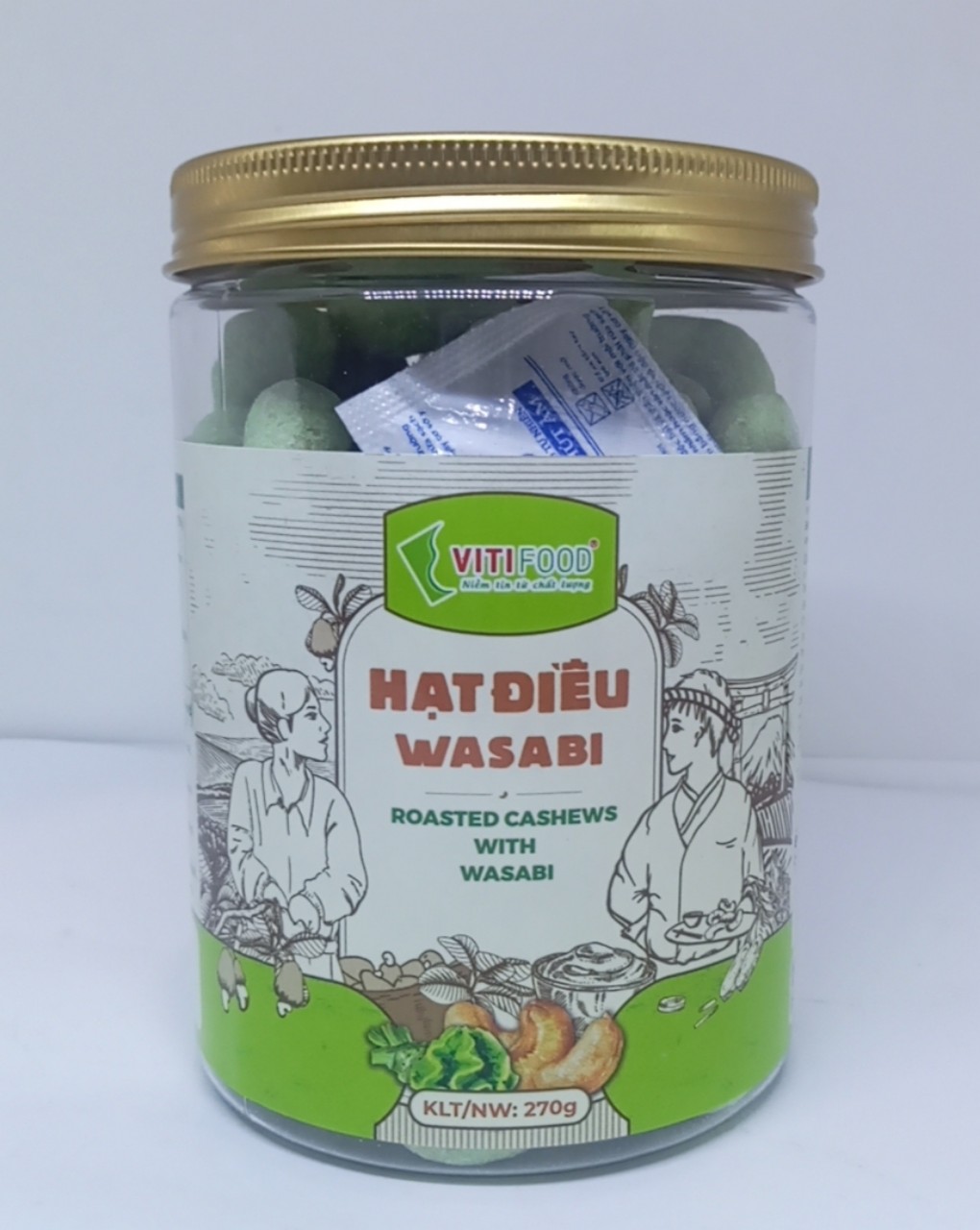Hạt điều vị Wasabi 270gr - Hạt Điều Việt Tín - Công Ty TNHH Xuất Nhập Khẩu Lương Thực Việt Tín
