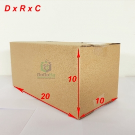 Hộp carton 20x10x10 , giấy nâu - mộc, 3 lớp sóng B - Công Ty TNHH Sản Xuất Và Kinh Doanh Đồ Đóng Hàng Dodoha
