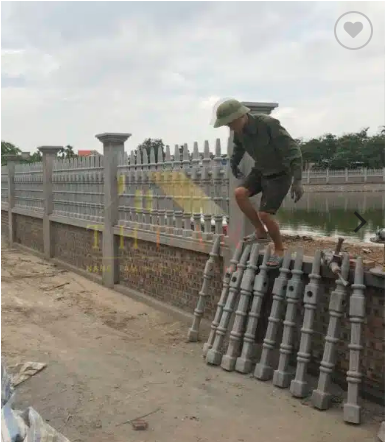 Hàng rào bê tông kiểu trụ Pháp - Vật Liệu Xây Dựng Chung Thuận - Con Tiện Hàng Rào Bê Tông Chung Thuận