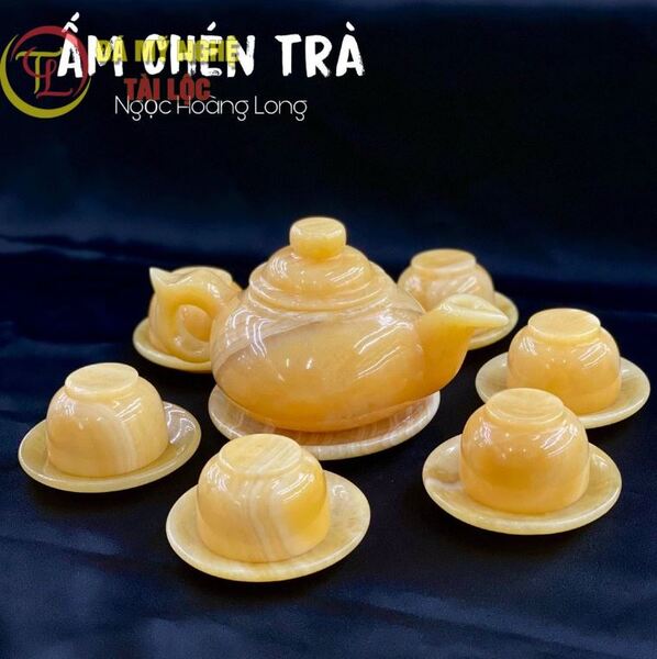 Bộ ấm chén đá ngọc hoàng long
