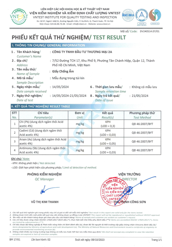  - Phụ Liệu May Mặc 2A - Công Ty TNHH Đầu Tư Thương Mại 2A