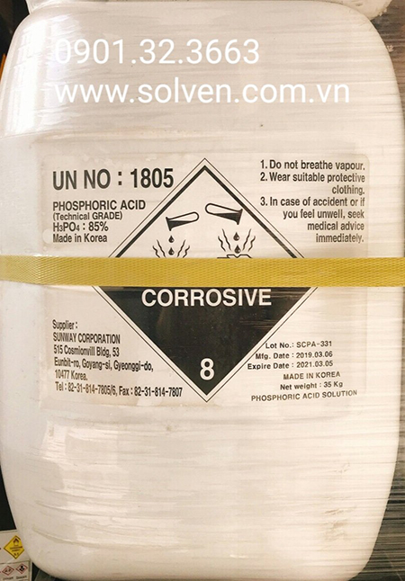 Phosphoric acid - Hóa Chất Công Nghiệp - Công Ty Đầu Tư XNK Trung Nguyễn