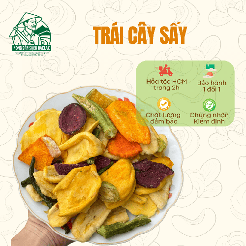 Trái cây sấy thập cẩm túi 450gram - Nông Sản Sạch Daklak - Công Ty TNHH Nông Sản Sạch Daklak