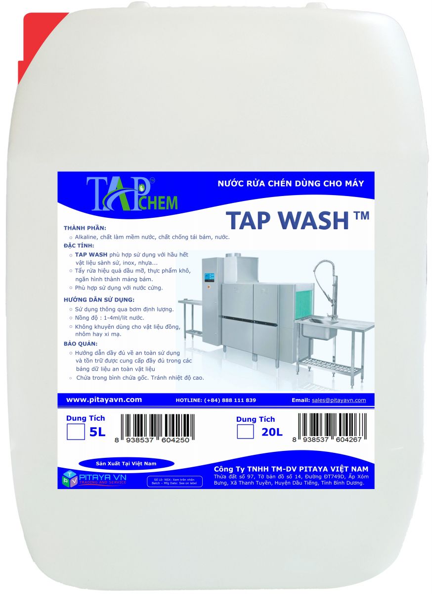 Nước rửa chén máy Tap Wash - Hóa Chất Tẩy Rửa Tapchem - Công Ty TNHH Thương Mại Và Dịch Vụ Pitaya Việt Nam