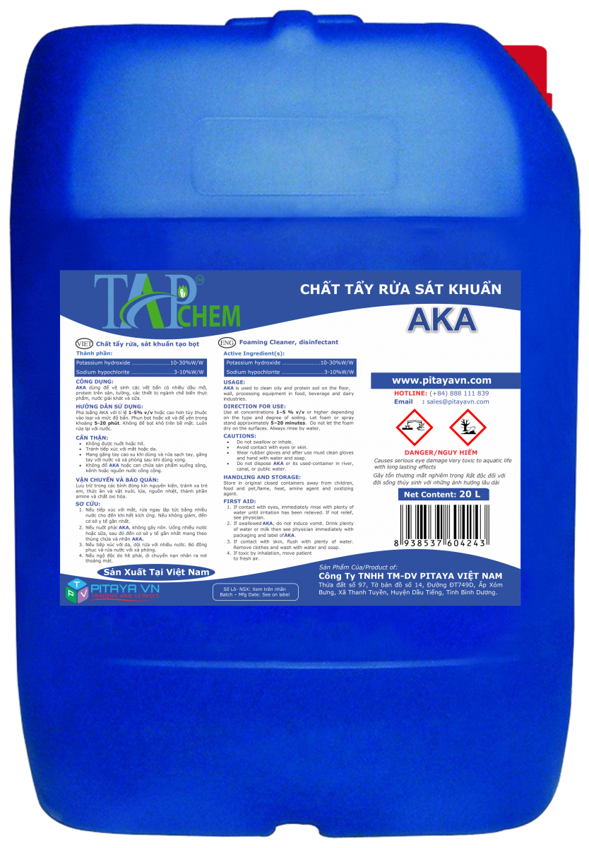 Tẩy rửa sát khuẩn Aka - Hóa Chất Tẩy Rửa Tapchem - Công Ty TNHH Thương Mại Và Dịch Vụ Pitaya Việt Nam