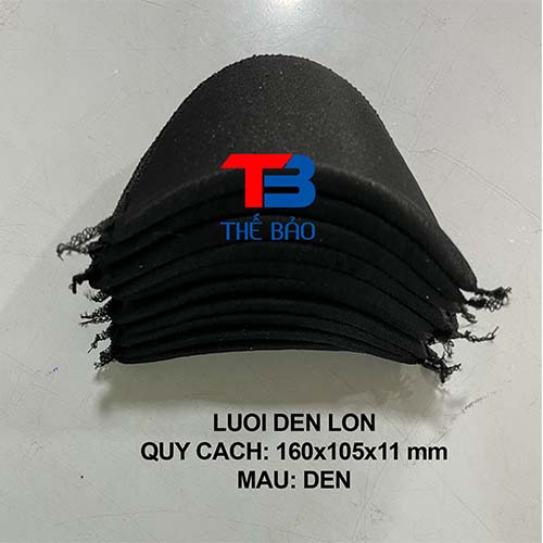 Đệm vai bọc lưới đen lớn 160x105x11mm - Mút Đệm áo Thế Bảo - Công Ty TNHH Mousse Định Hình Thế Bảo