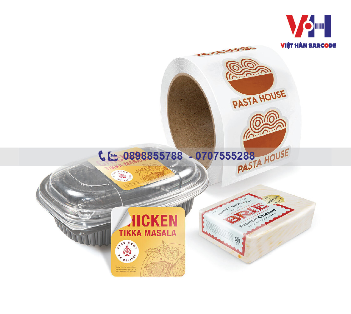 Nhãn decal dạng cuộn thực phẩm