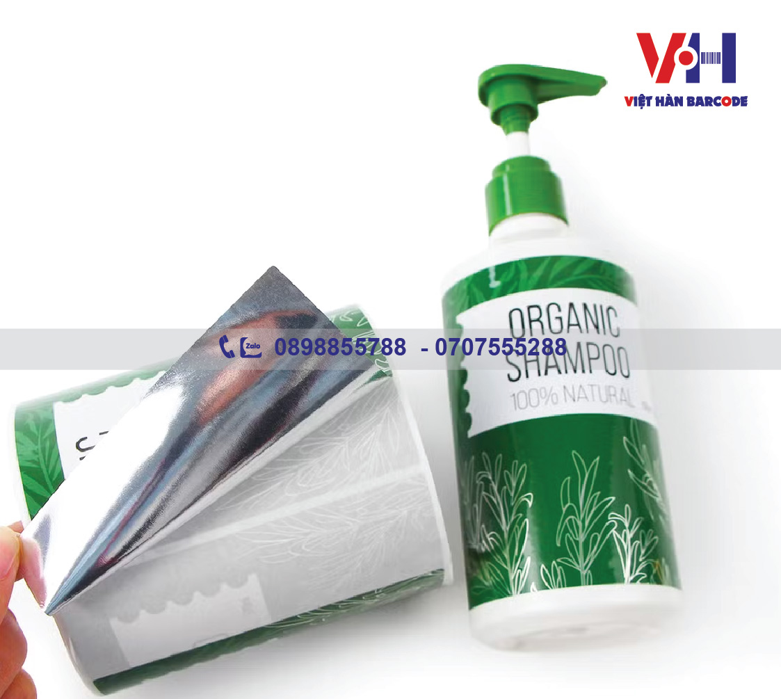 Nhãn decal xi bạc dạng cuộn