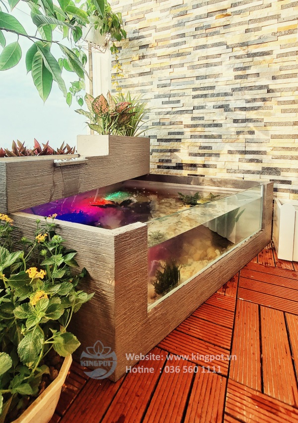 Chậu Composite tiểu cảnh ban công