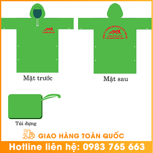 Mẫu áo mưa in logo - áo Mưa Quảng Cáo - Cơ Sở Sản Xuất áo Mưa Khải Nam