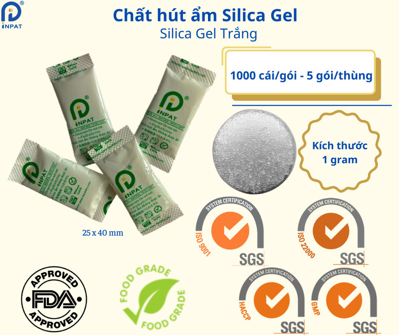 Chất hút ẩm Silica gel - Hạt Chống ẩm Inpat - Công Ty TNHH Inpat (VietNam)