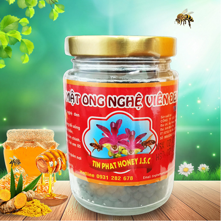 Mật ong nghệ viên đen lọ 100gr - Mật Ong Tín Phát - Công Ty Cổ Phần Mật Ong Tín Phát