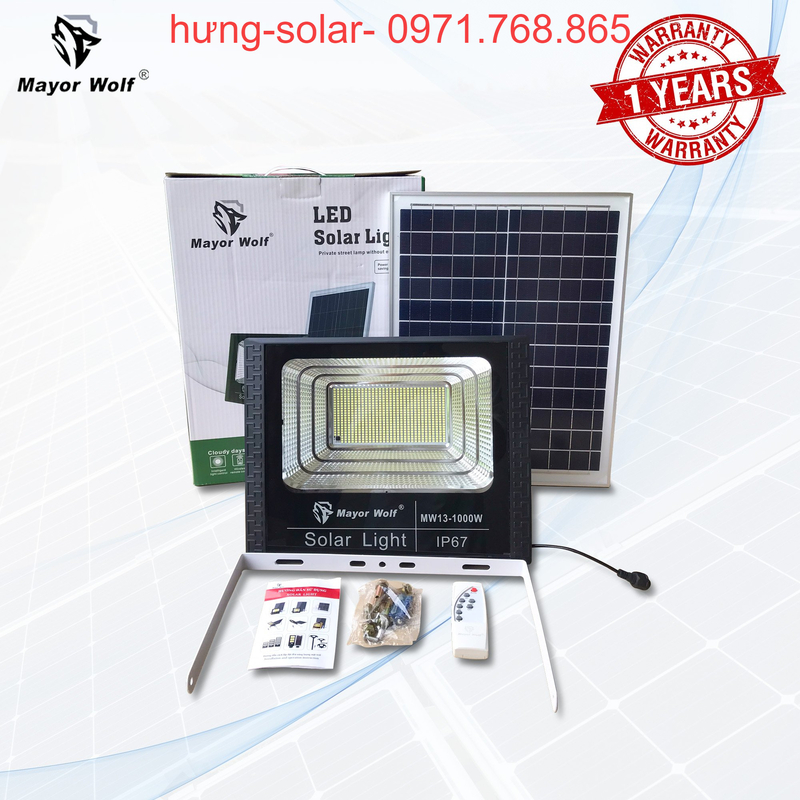 Đèn pha năng lượng mặt trời Mayorwolf 1000W - Camera Kỷ Nguyên Việt - Công Ty TNHH HaHu Việt Nam