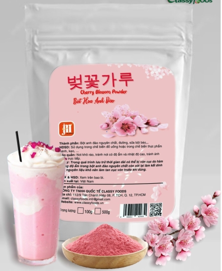 Bột anh đào Classy Foods 100gr - Nguyên Liệu Bánh Kẹo Classy Foods - Công Ty TNHH Quốc Tế Classy Foods