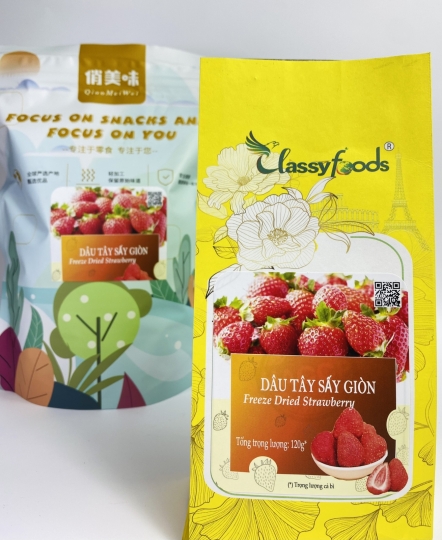 Dâu tây sấy giòn 120gr - Nguyên Liệu Bánh Kẹo Classy Foods - Công Ty TNHH Quốc Tế Classy Foods