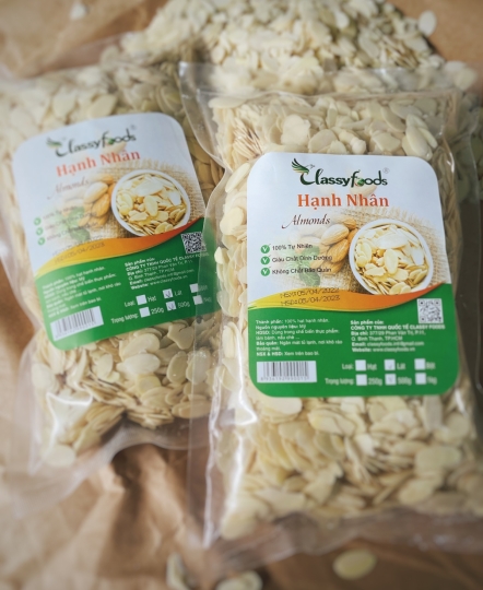 Hạnh nhân cắt lát 1kg - Nguyên Liệu Bánh Kẹo Classy Foods - Công Ty TNHH Quốc Tế Classy Foods