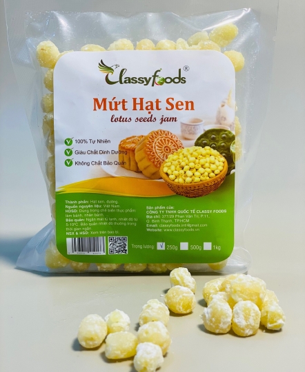 Mứt hạt sen 1kg - Nguyên Liệu Bánh Kẹo Classy Foods - Công Ty TNHH Quốc Tế Classy Foods