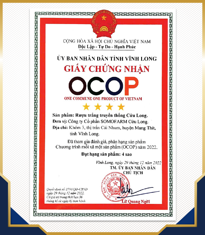 Chứng nhận OCOP