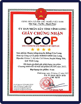 Chứng nhận OCOP - Cửu Long Mỹ Tửu - Công Ty Cổ Phần Somo Gold