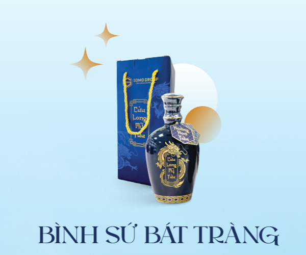 Hoàng Hoa Tửu bình sứ Bát Tràng
