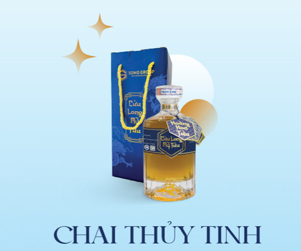 Hoàng Hoa Tửu chai thủy tinh