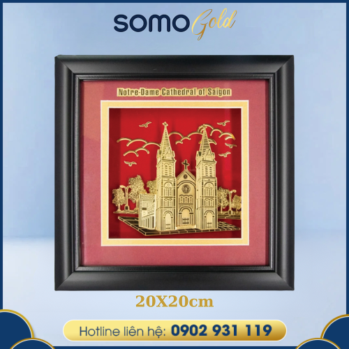 Tranh 3D đồng mạ vàng nhà thờ Đức Bà