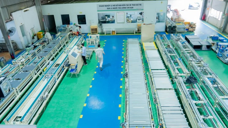 Băng tải con lăn - Máy Đóng Gói Mikyo CN Bình Dương - Công Ty Cổ Phần Máy Đóng Gói Mikyo