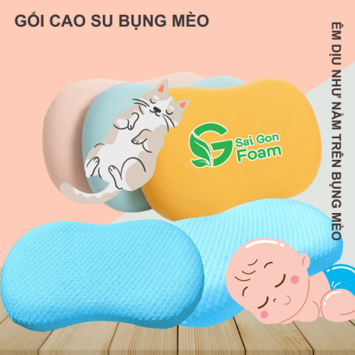Gối cao su bụng mèo - Gối Cao Su Non Kiến Vinh - Công Ty TNHH Một Thành Viên Thương Mại Kiến Vinh