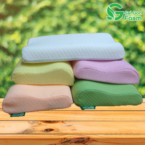 Gối cao su gợn sóng 30x50cm màu trơn