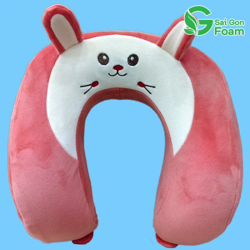 Gối vòng cổ cao su non gợn sóng thêu