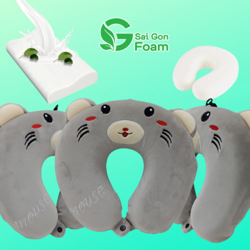 Gối vòng cổ chữ U thêu - Gối Cao Su Non Kiến Vinh - Công Ty TNHH Một Thành Viên Thương Mại Kiến Vinh