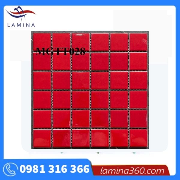 Gạch gốm sứ đỏ men bóng - Thiết Bị Và Dịch Vụ Lắp Đặt Hồ Bơi LAMINA - Công Ty TNHH Xây Dựng Và Thương Mại Lamina