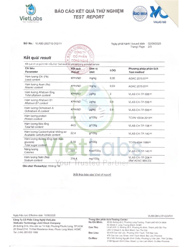 Giấy kiểm nghiệm hạnh nhân bơ