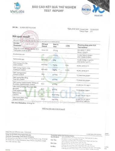 Giấy kiểm nghiệm khô gà lá chanh