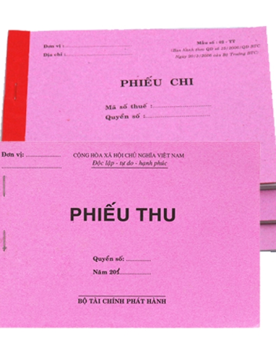 In phiếu thu chi - In ấn Trường Thọ Phát - Công Ty TNHH TM DV In Và SX Trường Thọ Phát
