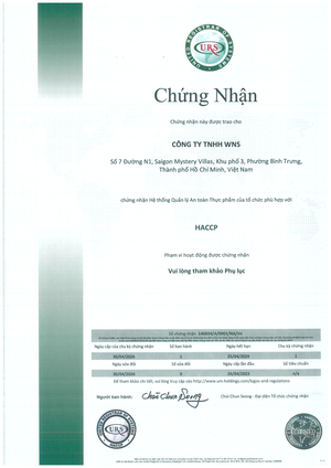Giấy chứng nhận HACCP